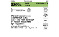 1000 Stück, Artikel 88094 Stahl SPAX Seko-Z-Tg Oberfläche YELLOX SPAX Universalschrauben mit Spitze, SPAX MULTI-Senkkopf, Pozidriv-KS, Tg - Abmessung: 3,5 x 40/22-Z