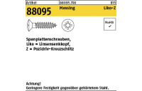 1000 Stück, Artikel 88095 Messing Liko-Z Spanplattenschrauben, Linsensenkkopf, Pozidriv-Kreuzschlitz - Abmessung: 3,5 x 20 -Z