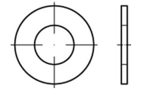100 Stück, Artikel 88100 Stahl Scheiben Artikel 1 (ähnl. DIN 134) Produktklasse C (g) - Abmessung: 24,5x 49 x3
