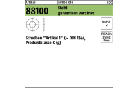 50 Stück, Artikel 88100 Stahl galvanisch verzinkt Scheiben Artikel 1 (ähnl. DIN 134) Produktklasse C (g) - Abmessung: 46 x 90 x6