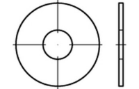 200 Stück, Artikel 88104 Stahl galvanisch verzinkt Kotflügelscheiben, Produktklasse C (g) - Abmessung: 3,2 x20 x1,25