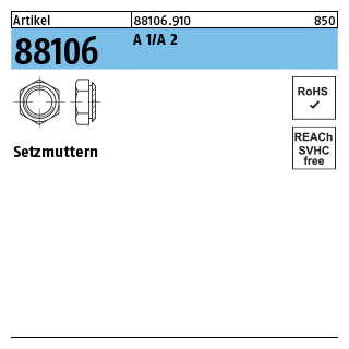 100 Stück, Artikel 88106 A 1/A 2 Setzmuttern - Abmessung: M 3 / 0,9