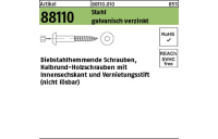 50 Stück, Artikel 88110 Stahl galvanisch verzinkt Diebstahlhemmende Schrauben, Halbrund- Holzschrauben mit vernietungsstift - Abmessung: M 8 x 50