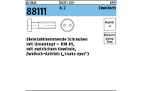 100 Stück, Artikel 88111 A 2 Zweiloch Diebstahlhemmende Schrauben, Linsenkopf DIN 85, Zweiloch-Antrieb - Abmessung: M 3 x 8