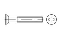 100 Stück, Artikel 88112 A 2 Zweiloch Diebstahlhemmende Schrauben mit Senkkopf ~ DIN 963, Zweiloch-Antrieb - Abmessung: M 3 x 6