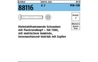 100 Stück, Artikel 88116 A 2 PIN-ISR Diebstahlhemmende Schrauben m. Flachkopf ~ ISO 7380, mit ISR und Zapfen - Abmessung: M 3 x 16-T10
