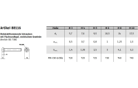 100 Stück, Artikel 88116 A 2 PIN-ISR Diebstahlhemmende Schrauben m. Flachkopf ~ ISO 7380, mit ISR und Zapfen - Abmessung: M 8 x 30-T40