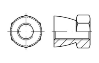 25 Stück, Artikel 88118 A 1 Diebstahlhemmende Muttern, ?Abreißmuttern? - Abmessung: M 10 x 8