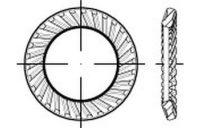 500 Stück, Artikel 88120 Federstahl Form S mechanisch verz. SCHNORR-Sperrzahnscheiben, beidseitig gezahnt, für Schrauben mit Fkl. <= 5.8 - Abmessung: S2,5x 4,8x0,45