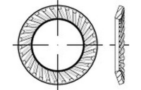 250 Stück, Artikel 88121 Federstahl Form VS mechanisch verz. SCHNORR-Sperrzahnscheiben, beidseitig gezahnt, für Schrauben mit Fkl. 8.8/10.9 - Abmessung: VS 6 x10 x1