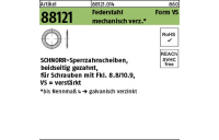 100 Stück, Artikel 88121 Federstahl Form VS mechanisch verz. SCHNORR-Sperrzahnscheiben, beidseitig gezahnt, für Schrauben mit Fkl. 8.8/10.9 - Abmessung: VS 12 x18 x1,5