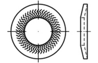 250 Stück, Artikel 88123 Federstahl Form S zinklamellenbesch. TECKENTRUP-Sperrkantscheiben für Fkl. bis 5.8, für normale/kl. Kopfaufl. - Abmessung: S 4x 8,2 x0,8