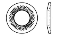 100 Stück, Artikel 88124 Federstahl Form M zinklamellenbesch. TECKENTRUP-Sperrkantscheiben für Fkl. 8.8/10.9, für normale Kopfaufl. - Abmessung: M 14x30,25x2,4