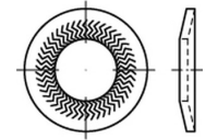 1000 Stück, Artikel 88125 Federstahl Form B zinklamellenbesch. TECKENTRUP-Sperrkantscheiben für Fkl. 10.9/12.9, für große Druckfl. - Abmessung: B 10x27,25x2,4