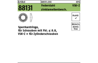 5000 Stück, Artikel 88131 Federstahl VSK-Z zinklamellenbesch. Sperrkantringe, für Schrauben mit Fkl. bis 8.8, für Zylinderschrauben - Abmessung: 5 x 8,8 x1,6