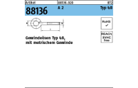 50 Stück, Artikel 88136 A 2 Typ 48 Gewindeösen Typ 48, mit metrischem Gewinde - Abmessung: M 5 x 15 D 8