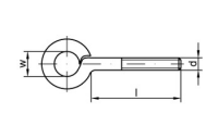 100 Stück, Artikel 88136 Stahl Typ 48 galvanisch verzinkt Gewindeösen Typ 48, mit metrischem Gewinde - Abmessung: M 6 x 40 D 10