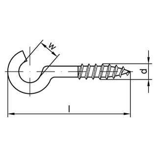 Artikel 88140 Stahl Typ 11 galvanisch verzinkt Gebogene Schraubhaken Typ 11, mit Holzschrauben-Gewinde - Abmessung: 20 x 2,3 x 6, Inhalt: 100 Stück