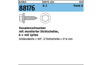 500 Stück, Artikel 88176 A 2 Form A Fassadenschrauben mit montierter Dichtscheibe, mit Spitze - Abmessung: A 6,5 x 25