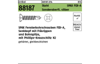 1000 Stück, Artikel 88187 Stahl SPAX FEX-A Sonderoberfl. silber SPAX Fensterbohrschrauben FEX-A mit Senkkopf, Bohrsp., Phillips-KS - Abmessung: 3,9 x 32 -H