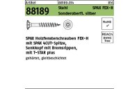 1000 Stück, Artikel 88189 Stahl SPAX FEX-H Sonderoberfl. silber SPAX Holzfensterschrauben FEX-H mit Senkkopf, Bremsrippen, T-STAR - Abmessung: 4 x 30 -T15