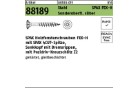 1000 Stück, Artikel 88189 Stahl SPAX FEX-H Sonderoberfl. silber SPAX Holzfensterschrauben FEX-H mit Senkkopf, Bremsrippen, Pozidriv-KS - Abmessung: 4 x 30 -Z