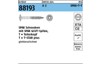 100 Stück, Artikel 88193 A 2 SPAX-T-T SPAX Schrauben, mit Spitze, Tellerkopf - Abmessung: 6 x 60/56-T30