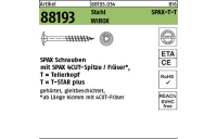 100 Stück, Artikel 88193 Stahl SPAX-T-T Oberfläche WIROX SPAX Schrauben mit Spitze/Fräser Tellerkopf - Abmessung: 6 x 120/68 -T30