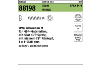 200 Stück, Artikel 88198 Stahl SPAX M-T Oberfläche WIROX SPAX Schrauben M für MDF-Materialien, mit Spitze, mit kleinem 75° Fräskopf - Abmessung: 4 x 50/35-T20