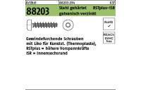 1000 Stück, Artikel 88203 Stahl geh. RSTplus galvanisch verzinkt Gewindefurchende Schrauben f. Kunststoff LIKO, ISR - Abmessung: 2,2 x 8 -T6