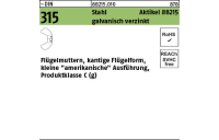 50 Stück, ~DIN 315 Stahl Aktikel 88215 galvanisch verzinkt Flügelmuttern, kantige Flügelform, Produktklasse C (g) - Abmessung: M 12