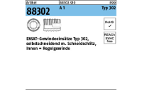 50 Stück, Artikel 88302 A 1 Typ 302 ENSAT-Gewindeeinsätze Typ 302 selbstschn., Schneidschlitz, Regelgew. - Abmessung: M 5 x 10