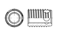 50 Stück, Artikel 88307 1.4105 Typ 307 ENSAT-Gewindeeinsätze Typ 307, kurz, selbstschn., Schneidbohrungen, Regelgew. - Abmessung: M 5 x 7