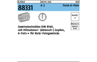 25 Stück, Artikel 88331 A 2 Form A-Fein Gewindeeinsätze DIN 8140 für Nutz-Feingewinde - Abmessung: M 10x1,25x15