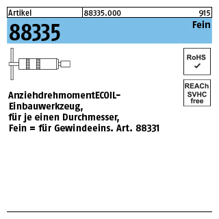 1 Stück, Artikel 88335 Fein AMECOIL-Einbauwerkzeug für Fein-Gewindeeinsätze - Abmessung: M 24 x 2