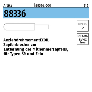 1 Stück, Artikel 88336 AMECOIL-Zapfenbrecher zur Entfernung des Mitnehmerzapfens, für SR und Fein - Abmessung: M 5