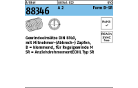 25 Stück, Artikel 88346 A 2 Form B-SR Gewindeeinsätze DIN 8140, mit Mitnehmer- (Abbrech-) ZapfenB = klemmend, für Rege - Abmessung: BM 3 x 6