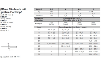 500 Stück, Artikel 88409 Niet Al-Leg. C-K 9,5 Dorn Stahl, verz. Offene Blindniete mit Sollbruchdorn, ~DIN 7337, großer Flachkopf (Ø = 9,5) - Abmessung: 3,2 x 6