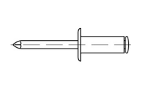 500 Stück, Artikel 88415 Niet A 4 A Dorn A 4 Offene Blindniete mit Sollbruchdorn, ~DIN 7337, Flachkopf - Abmessung: 3 x 8