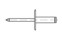 250 Stück, Artikel 88416 Niet Al-Leg. C-K 14 Dorn A 2 Offene Blindniete mit Sollbruchdorn, ~DIN 7337, großer Flachkopf (Ø = 14) - Abmessung: 5 x 16