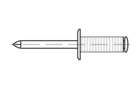 500 Stück, Artikel 88419 Niet Al-Leg. G-F Dorn Stahl, verz. Offene Blindniete mit Sollbruchdorn, Flachrundkopf, gerillt - Abmessung: 3,2 x 10