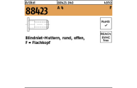 500 Stück, Artikel 88423 A 4 F Blindniet-Muttern, rund, offen, Flachkopf - Abmessung: M 5 / 2,5 - 4,5