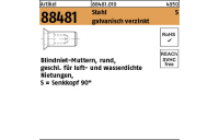 500 Stück, Artikel 88481 Stahl S galvanisch verzinkt Blindniet-Muttern, rund, geschl., SEKO für luft- und wasserdichte Nietungen - Abmessung: M 4 /1,5 -3,5