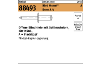 500 Stück, Artikel 88493 Niet Monel A Dorn A 4 Offene Blindniete mit Sollbruchdorn, ISO 16584, Flachkopf - Abmessung: 3,2 x 10