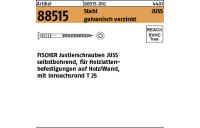 100 Stück, Artikel 88515 Stahl JUSS galvanisch verzinkt FISCHER Justierschrauben JUSS selbstb. für Holzlattenbefestigungen - Abmessung: JUSS 6x 80/T25