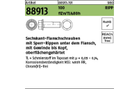 500 Stück, Artikel 88913 100 RIPP flZn/TL 480h (zinklamellenbesch.) Sechskant-Flanschschrauben mit Sperr-Rippen, Flansch, Gewinde bis Kopf - Abmessung: M 6 x 20