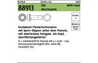 100 Stück, Artikel 88913 100 RIPP-Fein flZn/TL 480h (zinklamellenbe.) Sechskant-Flanschschrauben mit Sperr-Rippen, Flansch, Feingew. - Abmessung: M 14 x 1,5 x 35