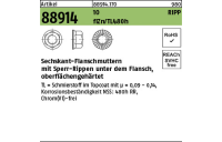 100 Stück, Artikel 88914 10 RIPP flZn/TL 480h (zinklamellenbesch.) Sechskant-Flanschmuttern mit Sperr-Rippen, Flansch - Abmessung: M 12