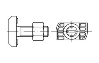 25 Stück, Artikel 88941 Mu A 4 HZS 41/22 Hammerkopf-/Halfen-Schrauben, mit Sechskantmutter - Abmessung: M 12 x 80