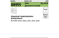 50 Stück, Artikel 88955 Stahl Typ 50/30 galvanisch verzinkt Hakenkopf-Gewindeplatten (Gleitmuttern) - Abmessung: M 12